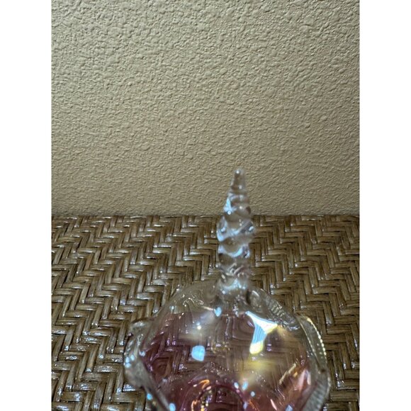 Egypsian Glass Ornament With Pink Iridescent Finish & Gold Accents - Picture 3 of 7